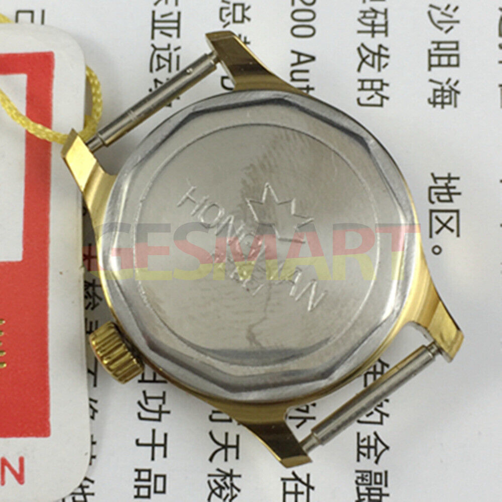 HONGLIAN 25mm manual mechanical lady watch with golden nail markers and round gold case, 19 jewels, elegant design.