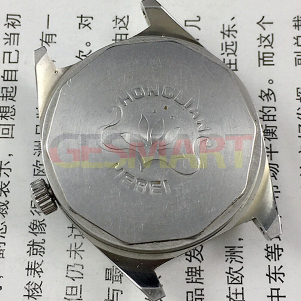 HONGLIAN 32mm manual mechanical watch with black dial and golden nail markers for elegant timekeeping.