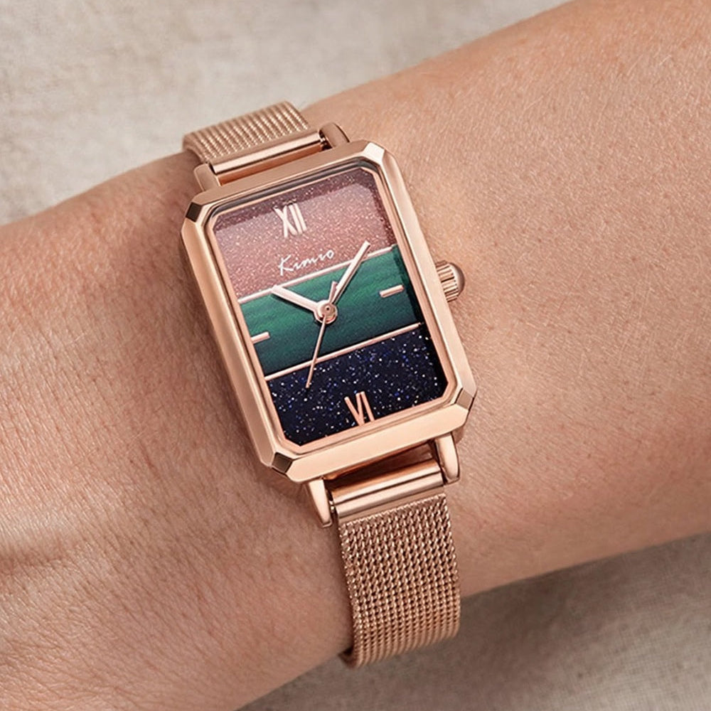 Women's Small Rectangular Vintage Quartz Watch